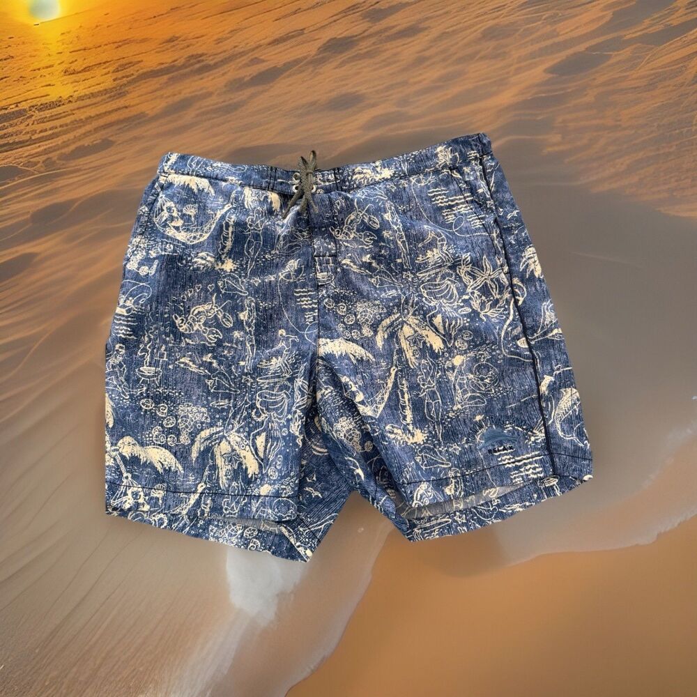 Tommy Bahama Relax Swim Trunks Mens XL Tropical Print Mesh Lined Polyester